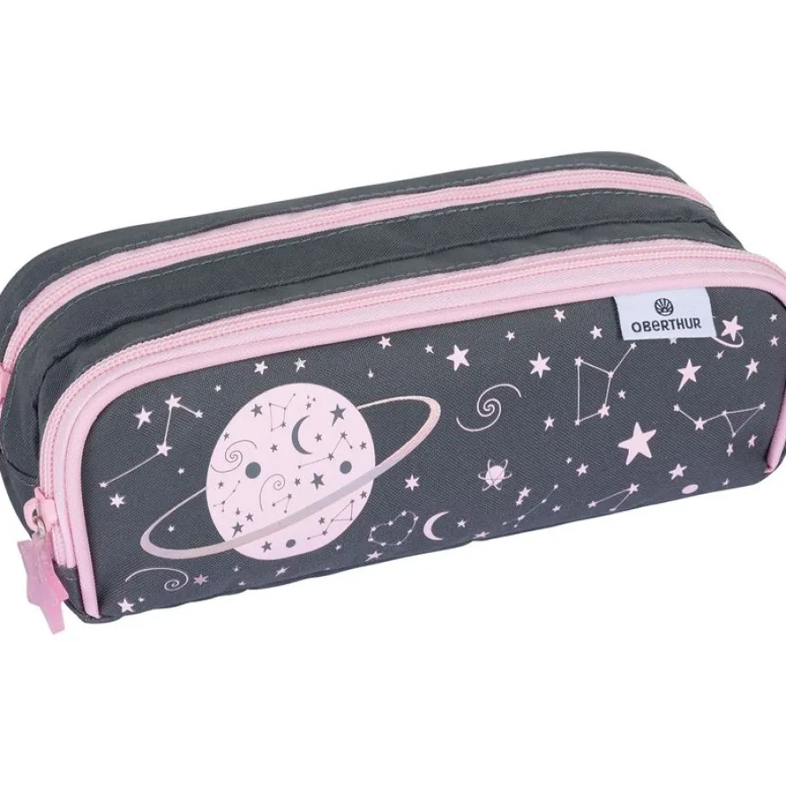 Trousse Cosmic Girls - 2 compartiments - gris anthracite - Oberthur