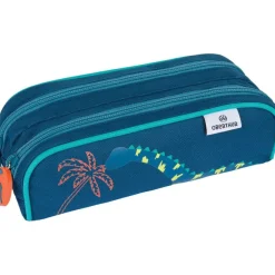 Trousse Dino - 2 compartiments - marine et bleu - Oberthur
