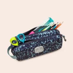 Trousse double entrée scolaire Juliette - 22 x 7 x 9 cm - disponible dans différentes couleurs - Biopic