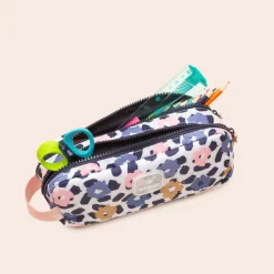 Trousse double entrée scolaire Juliette - 22 x 7 x 9 cm - disponible dans différentes couleurs - Biopic