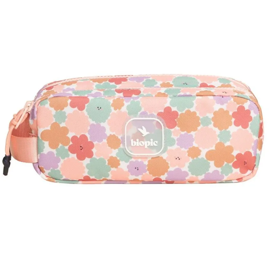 Trousse double entrée scolaire Juliette - 22 x 7 x 9 cm - disponible dans différentes couleurs - Biopic