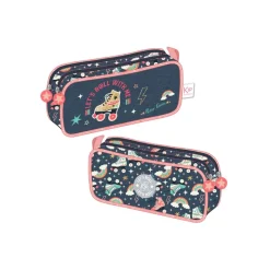 Trousse KIP Roller - 2 compartiments - bleu marine - Kid'Abord