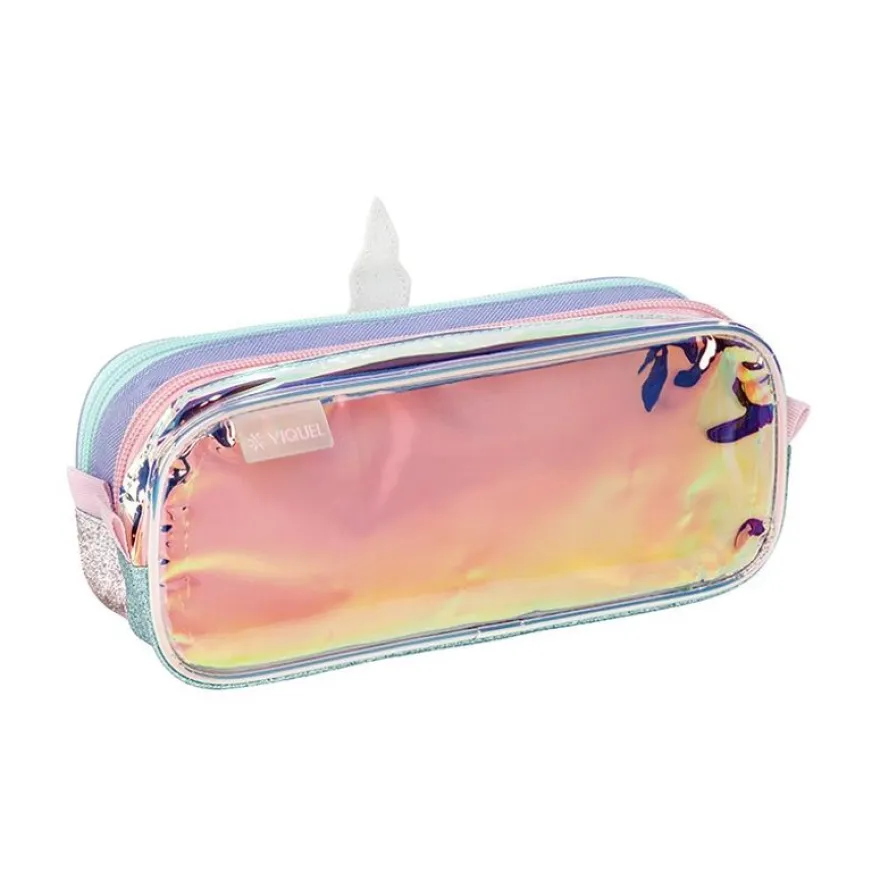 Trousse Licorne - 2 compartiments - violet - Viquel