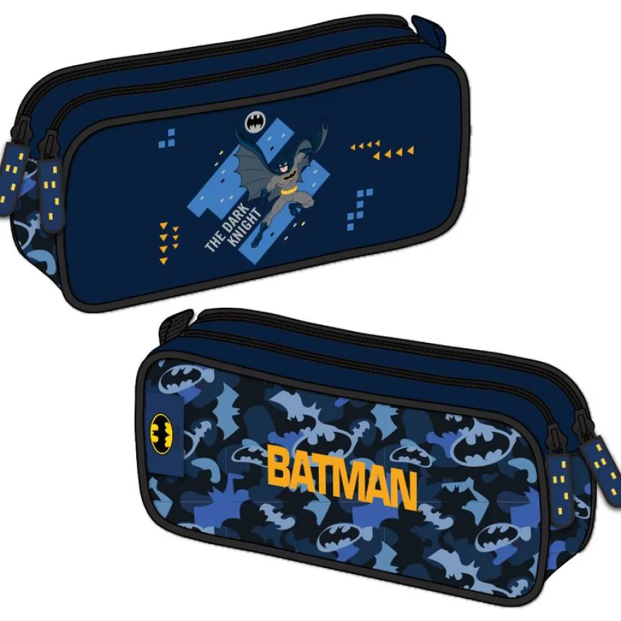Trousse rectangulaire Batman Darknight - 2 compartiments - bleu nuit - Kid'Abord