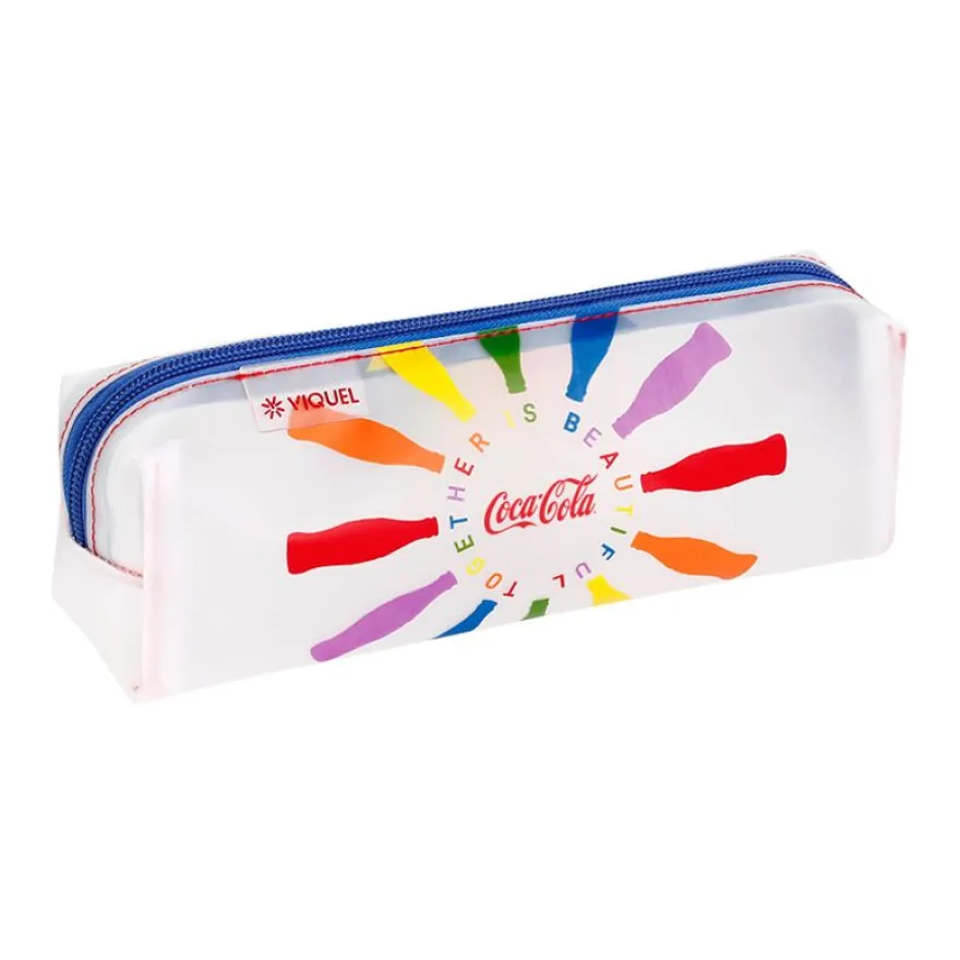 Trousse rectangulaire Coca-Cola - 1 compartiment - 2 modèles disponibles - Viquel