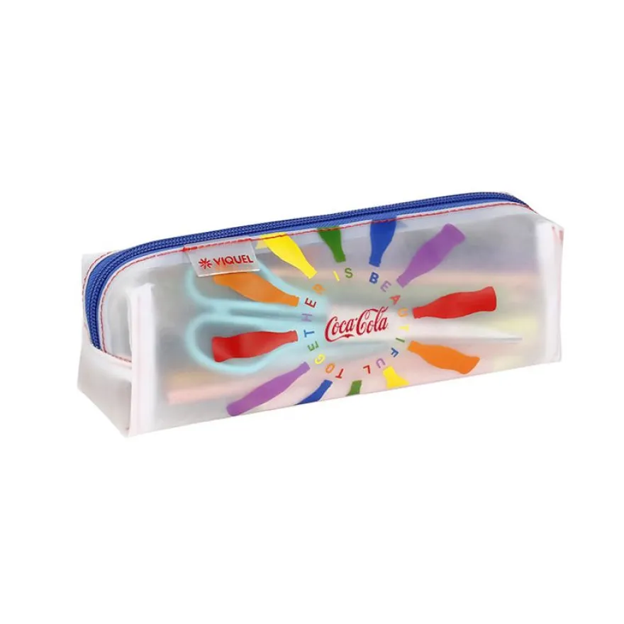 Trousse rectangulaire Coca-Cola - 1 compartiment - 2 modèles disponibles - Viquel