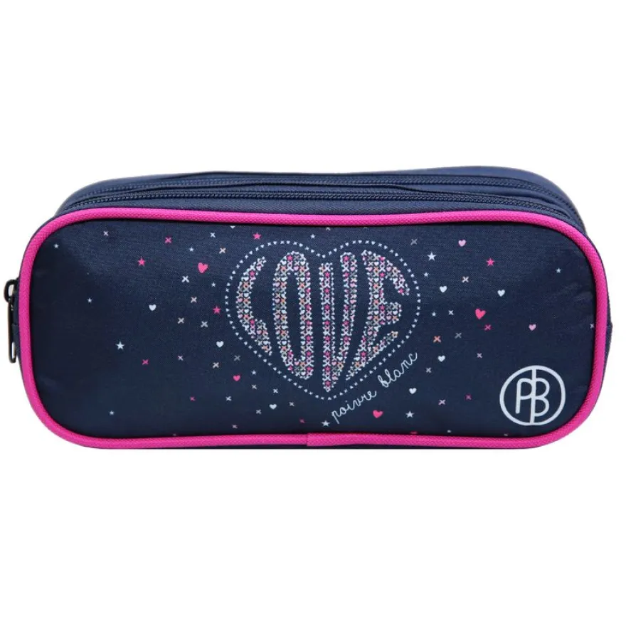 Trousse rectangulaire Poivre Blanc - 2 compartiments - bleu - Bagtrotter