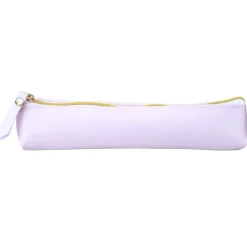 Trousse rectangulaire School Soft Touch - 1 compartiment - mauve - Carpentras