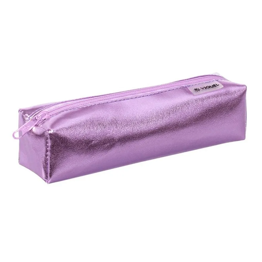 Trousse rectangulaire Silver - 1 compartiment - 5 coloris disponibles - Viquel