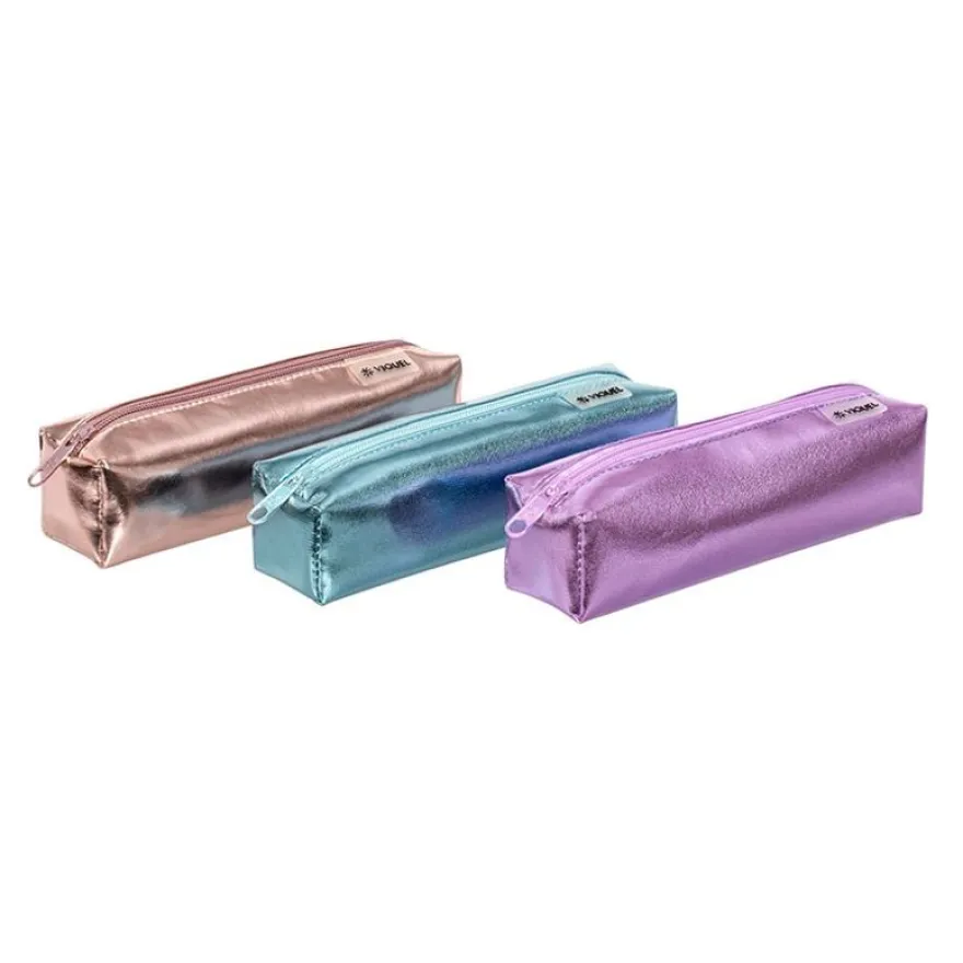 Trousse rectangulaire Silver - 1 compartiment - 5 coloris disponibles - Viquel