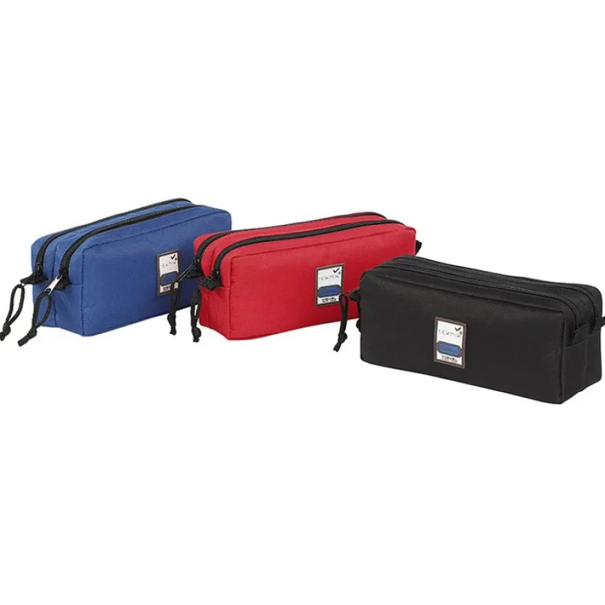 Trousse rectangulaire Teknik Double - 2 compartiments - 3 coloris disponibles - Viquel