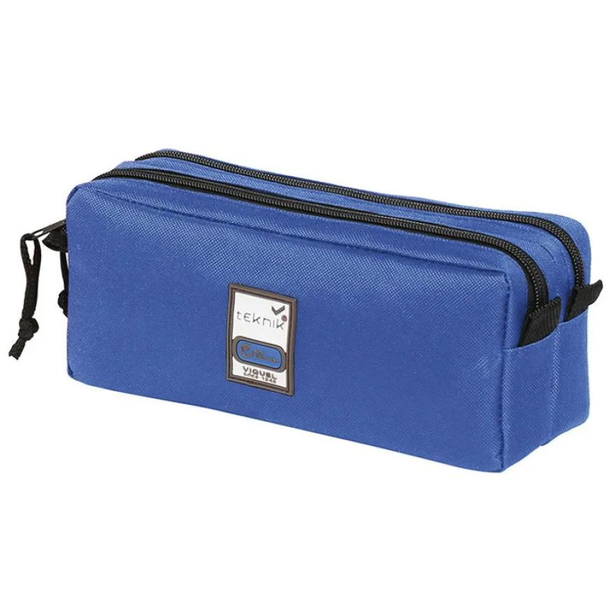 Trousse rectangulaire Teknik Double - 2 compartiments - 3 coloris disponibles - Viquel