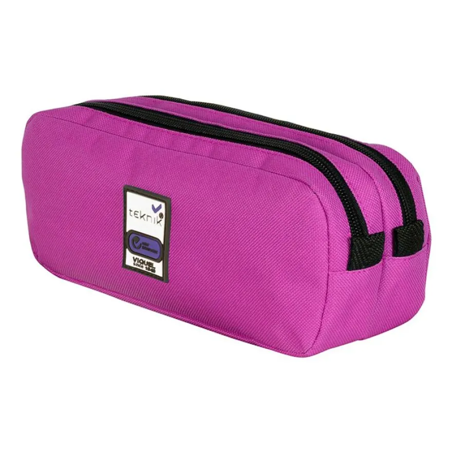 Trousse rectangulaire Teknik Double - 2 compartiments - 4 coloris disponibles - Viquel