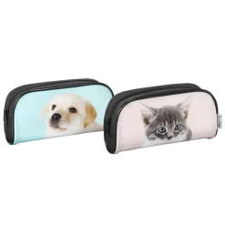 Trousse rectangulaire Zoo Face - 1 compartiment - 2 modèles disponibles - Viquel