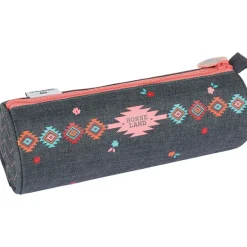 Trousse ronde Cheval - 1 compartiment - gris chine - Oberthur