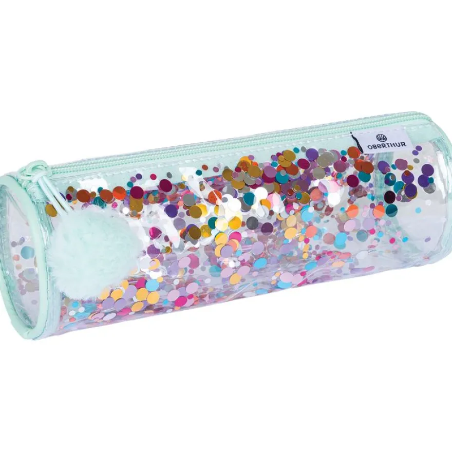 Trousse ronde Confettis - 1 compartiment - 4 décors assortis - Oberthur