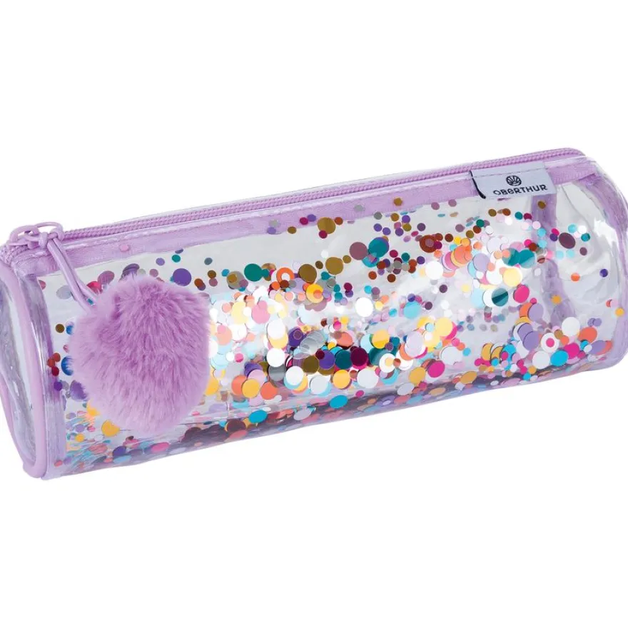 Trousse ronde Confettis - 1 compartiment - 4 décors assortis - Oberthur