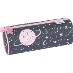 Trousse ronde Cosmic Girls - 1 compartiment - gris anthracite - Oberthur