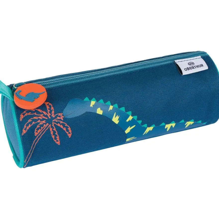 Trousse ronde Dino - 1 compartiment - marine et bleu - Oberthur