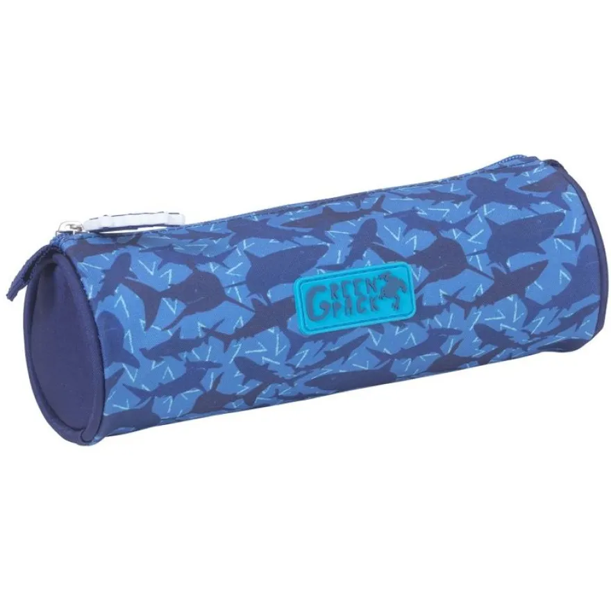 Trousse ronde Greenpack Sharky - 1 compartiment - bleu - Kid'Abord