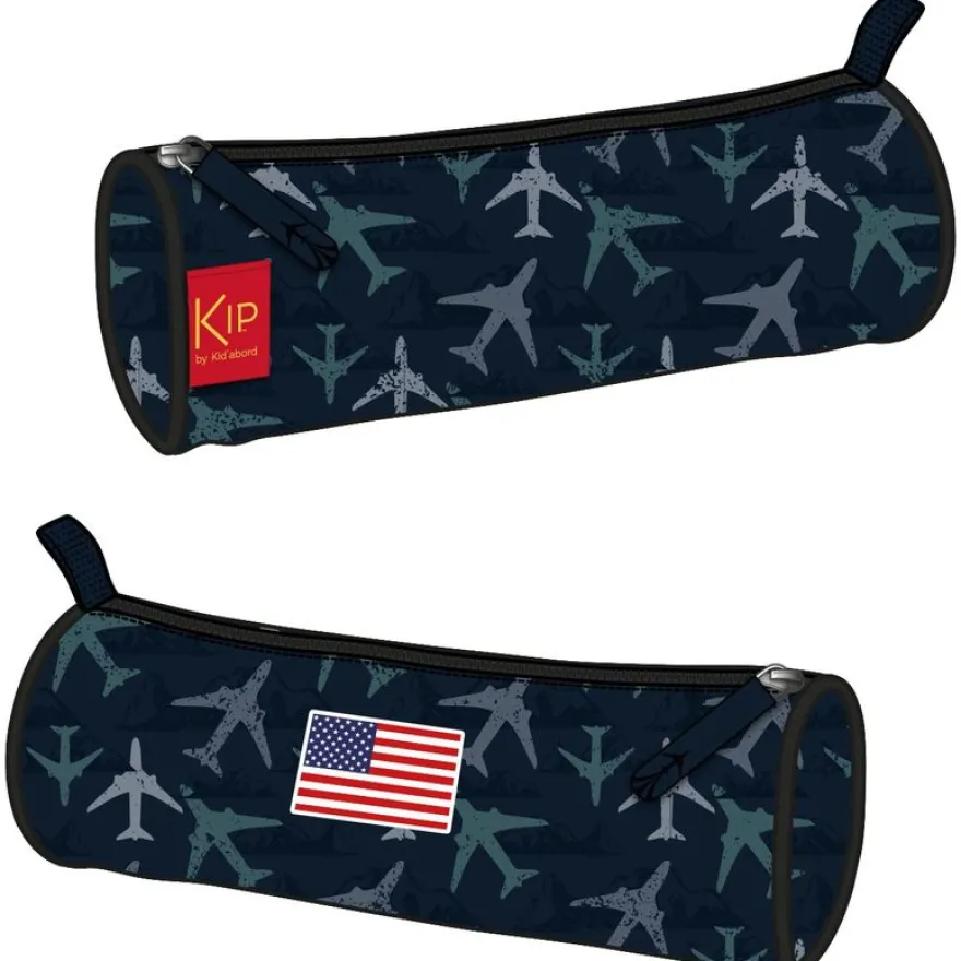 Trousse ronde KIP Aviator - 1 compartiment - bleu marine - Kid'Abord