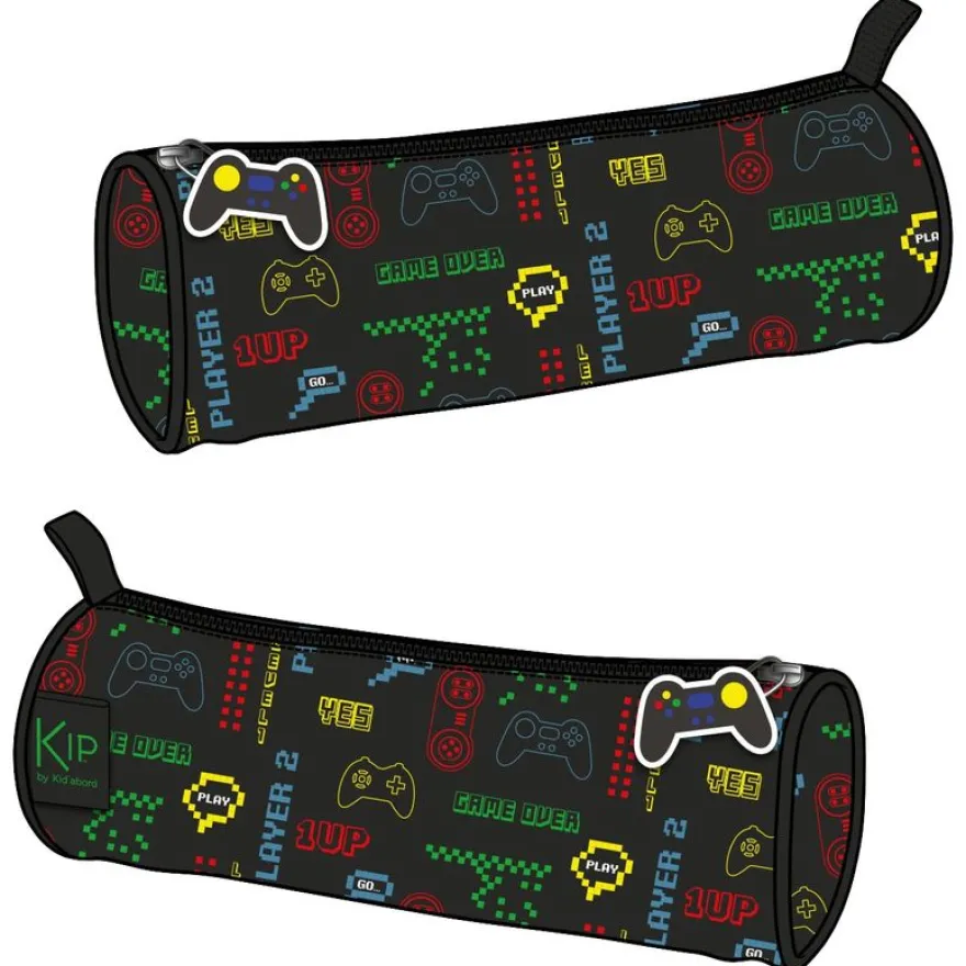 Trousse ronde KIP Gamer next level - 1 compartiment - noir - Kid'Abord