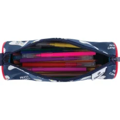 Trousse ronde Les Scolaires Garçon - 1 compartiment - marine et bleu - Oberthur
