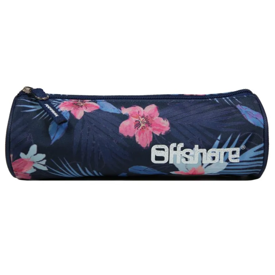 Trousse ronde Offshore - 1 compartiment - bleu marine et imprimé - Bagtrotter
