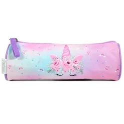 Trousse ronde Phileas Licorne - 1 compartiment - violet - Bagtrotter