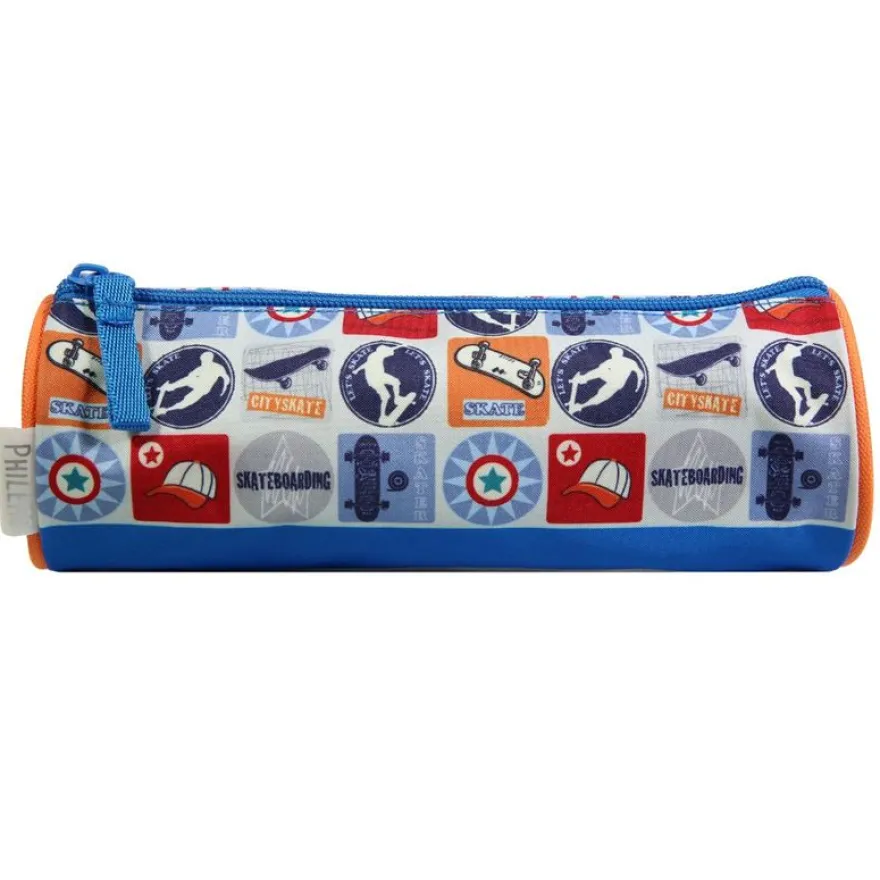 Trousse ronde Phileas Skate - 1 compartiment - bleu - Bagtrotter