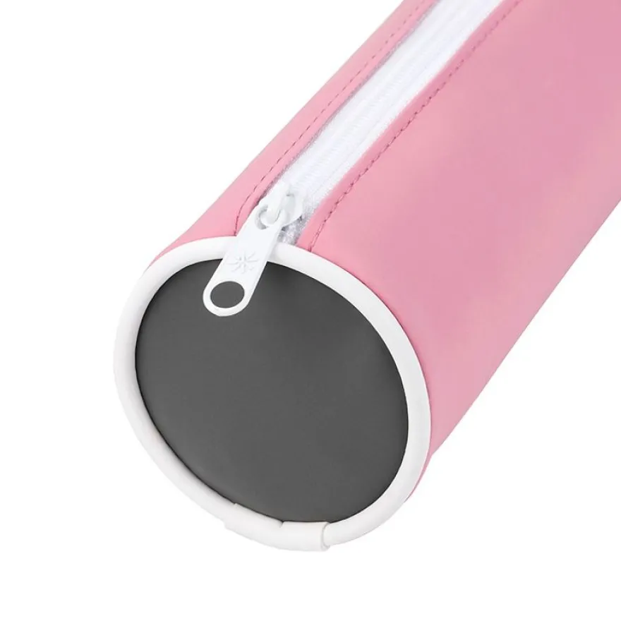 Trousse ronde Rubber - 1 compartiment - 4 coloris disponibles - Viquel