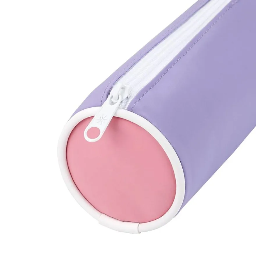 Trousse ronde Rubber - 1 compartiment - 4 coloris disponibles - Viquel