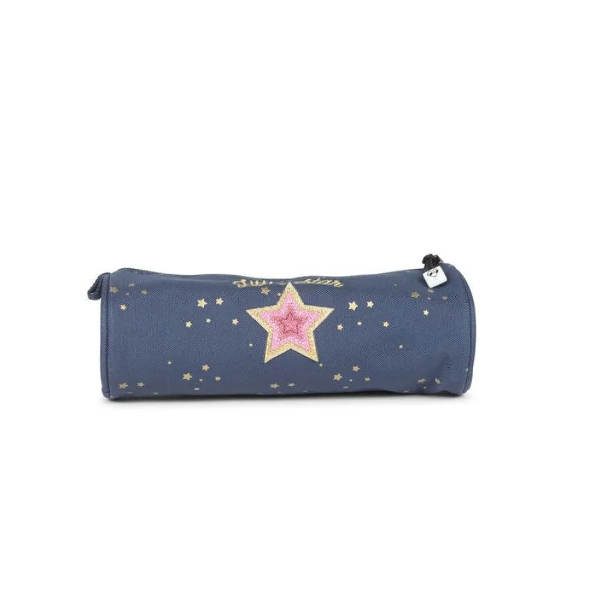 Trousse ronde Star Blue - 1 compartiment - bleu - Pol Fox