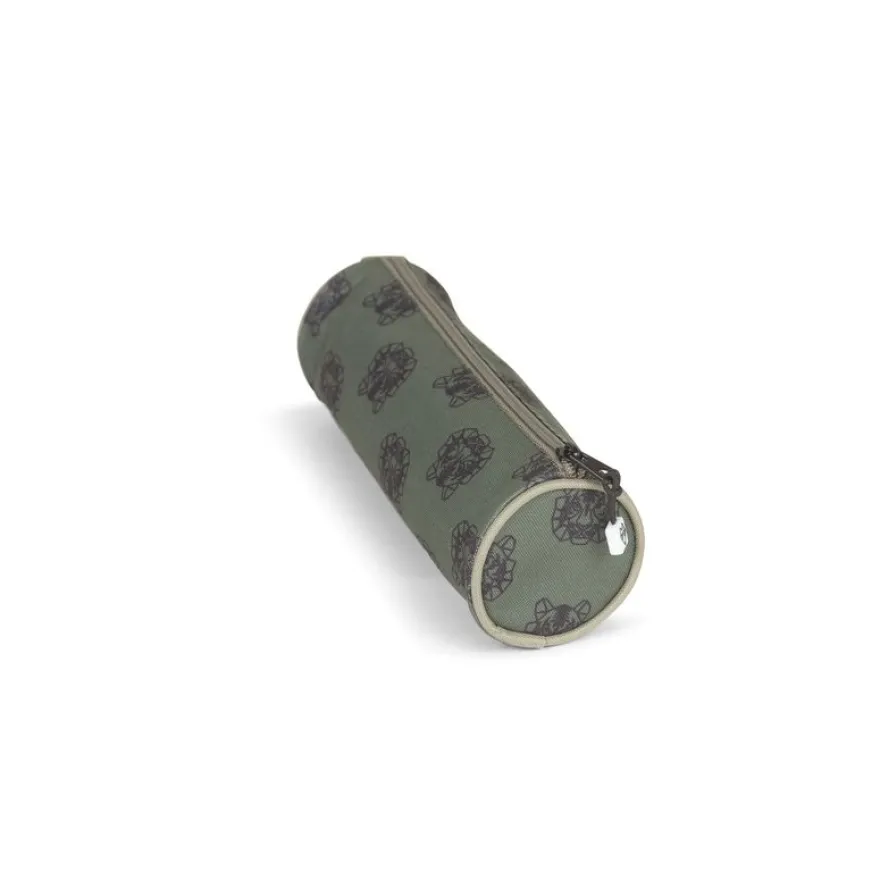 Trousse ronde Tiger - 1 compartiment - vert - Pol Fox