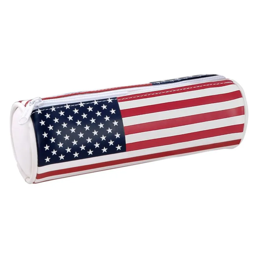 Trousse ronde World - 1 compartiment - 4 drapeaux disponibles - Viquel