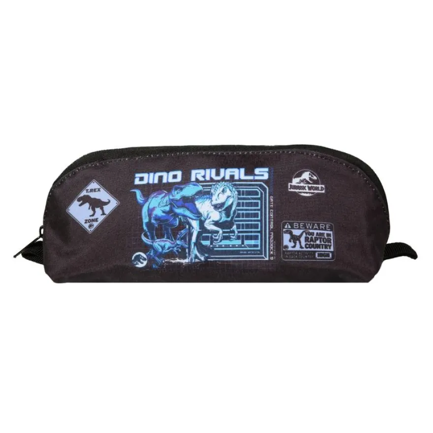 Trousse triangulaire Jurassic World (réversible) - 1 compartiment - noir - Bagtrotter