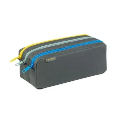 Trousse Trizip - 3 compartiments - 2 modèles : bleu marine ou gris - Viquel