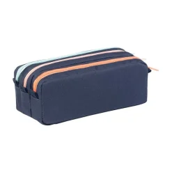 Trousse Trizip - 3 compartiments - 2 modèles : bleu marine ou gris - Viquel