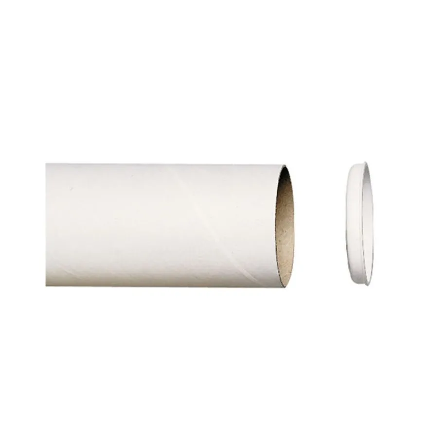 Tube d'expédition rond - 5 cm (diamètre) x 31 cm - blanc - Logistipack