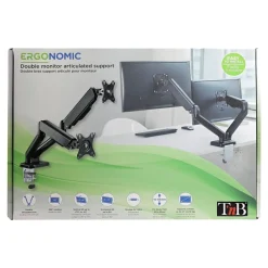 T'nB - kit de montage - Bras porte-écran double - noir