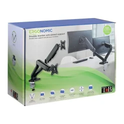 T'nB - kit de montage - Bras porte-écran double - noir
