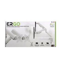 T'nB Ergo - Double bras articulé pour écran - Taille d'écran : 17"-32" - blanc