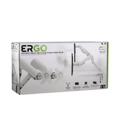 T'nB Ergo - Double bras articulé pour écran - Taille d'écran : 17"-32" - blanc