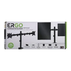 T'nB Ergo - Support double écran fixe - Taille d'écran : 17"-32" - jusqu'à 9kg - noir
