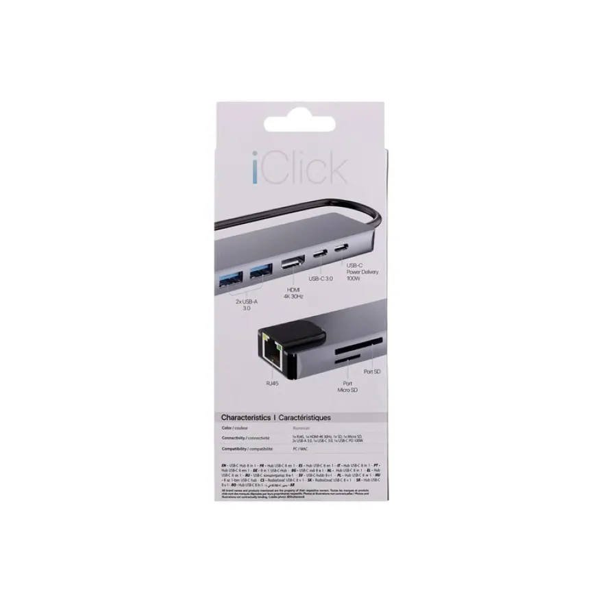 T'nB iClick - Station d'accueil - USB-C - HDMI - 1GbE