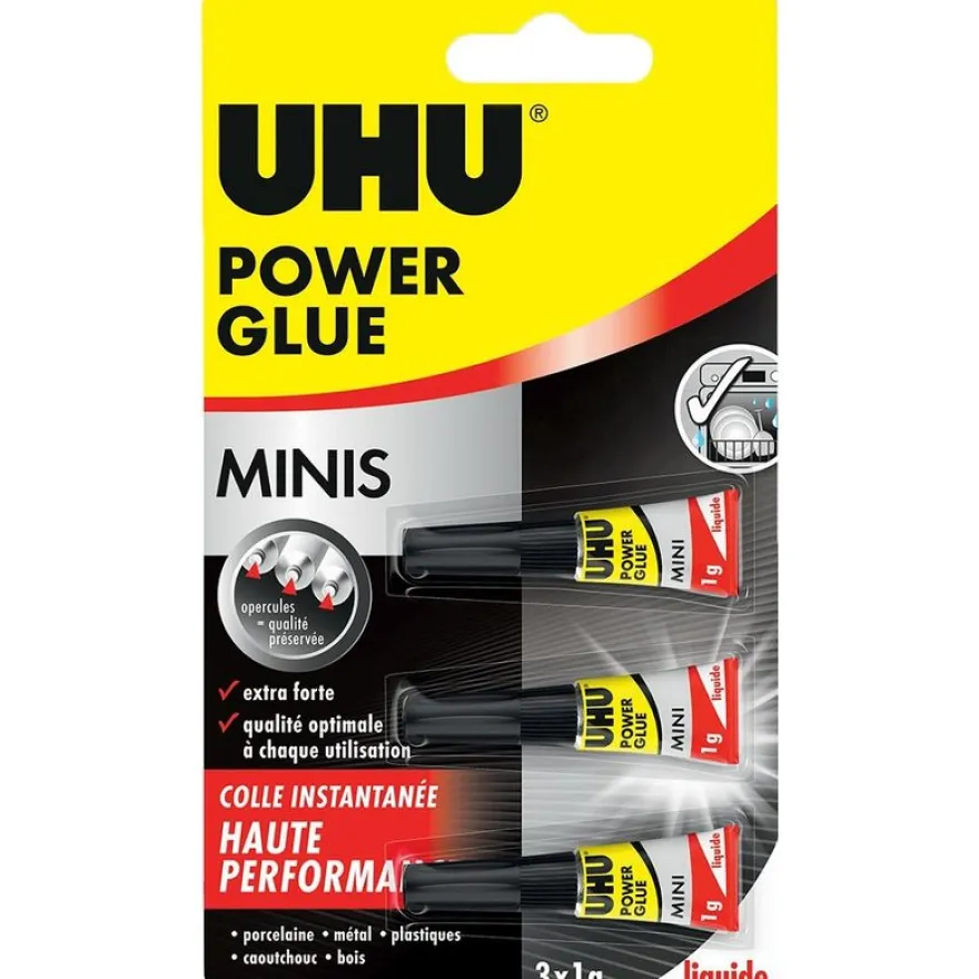 UHU Power Glue - Colle 1 gr - pack de 3 mini tubes