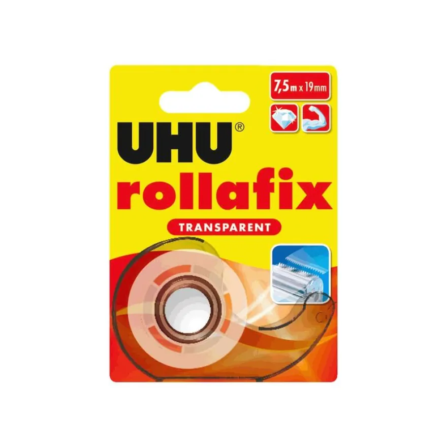 UHU rollafix - Distributeur avec ruban de bureau transparent 19 mm x 7,5 m