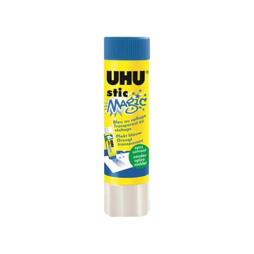 UHU stic MAGIC - Bâton de colle - 8.2 gr - bleu - sans solvant