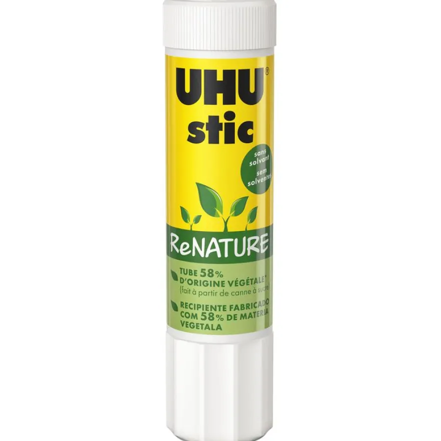 UHU stic ReNATURE - Bâton de colle - 8.2 g - Plastique écologique