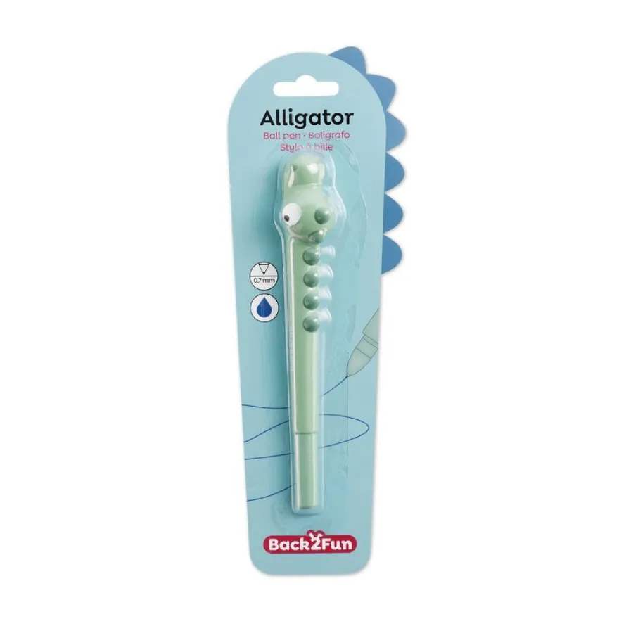 Un crocodile dans la trousse Stylo fantaisie crocodile vert pour motiver les enfants à écrire - Back2Fun.